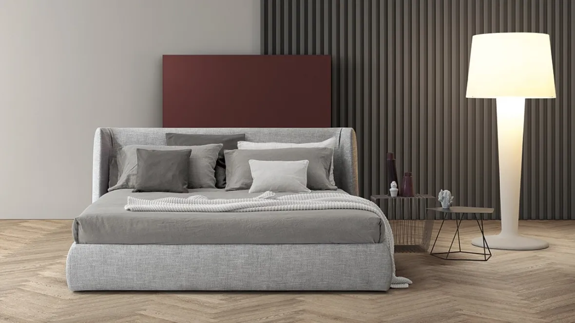 Letto con testiera e box contenitore Basket di Bonaldo