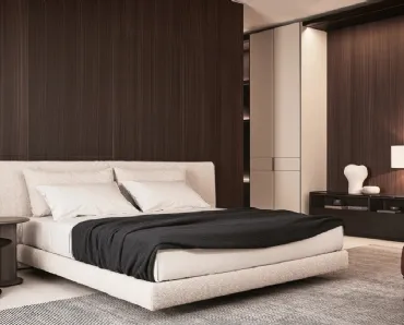 Letto in tessuto con testiera Yume di Poliform