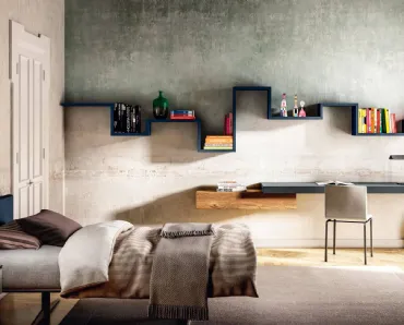 Letto singolo con testiera Steel Kids & Young 1268 di Lago