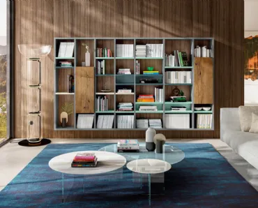 Libreria 30mm 1210 in laccato opaco e legno di Lago