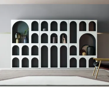 Libreria di design a muro Cabinet de Curiosité in legno laccato di Bonaldo