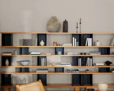 Libreria a muro componibile in legno e alluminio Nuage di Cassina