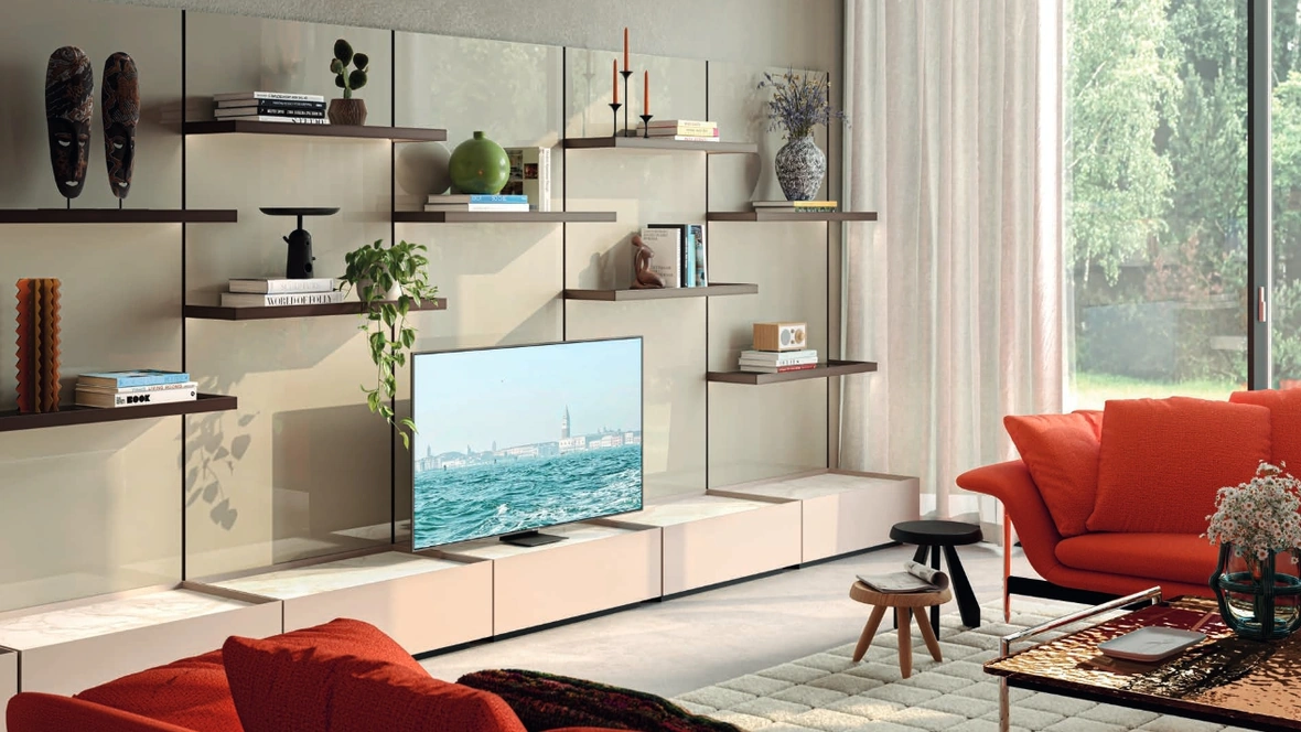 Libreria a muro in laccato opaco Ghost Wall di Cassina