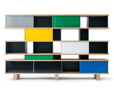 Libreria bifacciale in legno laccato Nuage di Cassina