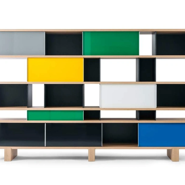 Libreria bifacciale in legno laccato Nuage di Cassina