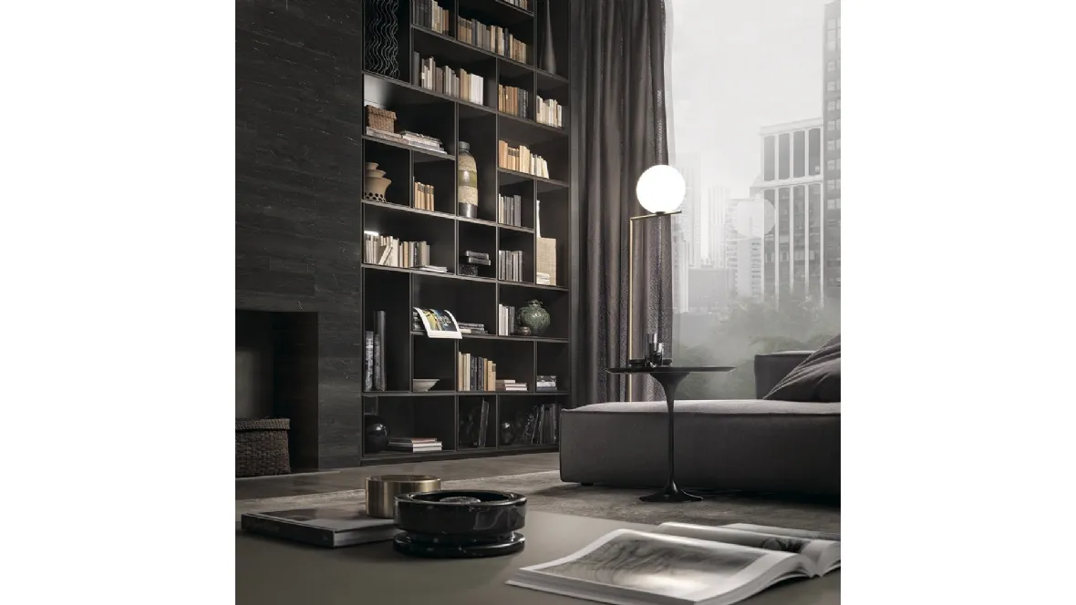 Libreria componibile Opus Brown di Rimadesio