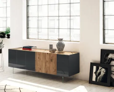 Madia in vetro laccato e legno 36e8 13607 di Lago