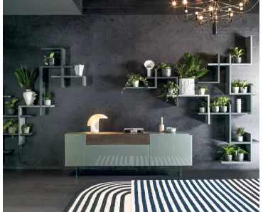 Madia in vetro laccato e legno 36e8 13503 di Lago