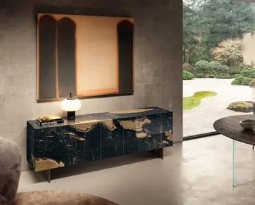 Madia in vetro effetto marmo Materia 1008 di Lago