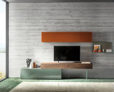 Mobile Porta Tv in vetro e legno 36e8 0521di Lago