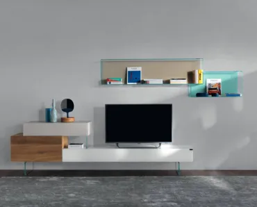 Mobile Porta Tv in vetro e legno 36e8 0514 di Lago