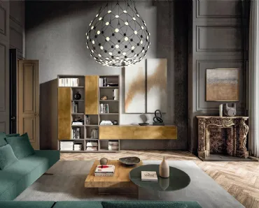 Parete Attrezzata in vetro e laccato 30mm 1203 di Lago