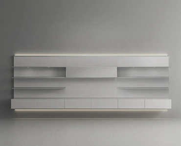 Parete Attrezzata Abacus Grigio Chiaro di Rimadesio