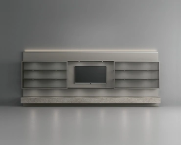 Parete Attrezzata Abacus Platino di Rimadesio