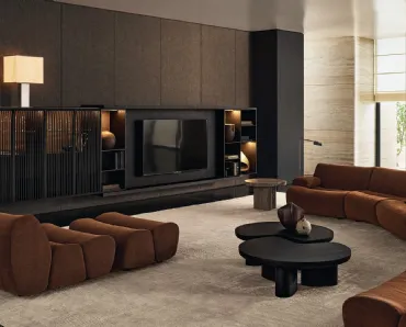 Parete Attrezzata Code-Olmo-Sospesa Poliform