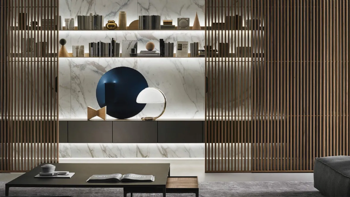 Parete Attrezzata Self Brown di Rimadesio