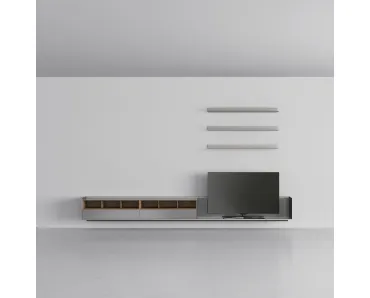 Parete Attrezzata Self Plan Grigio Seta di Rimadesio