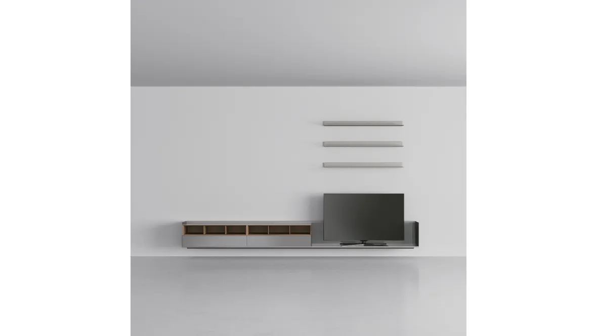 Parete Attrezzata Self Plan Grigio Seta di Rimadesio