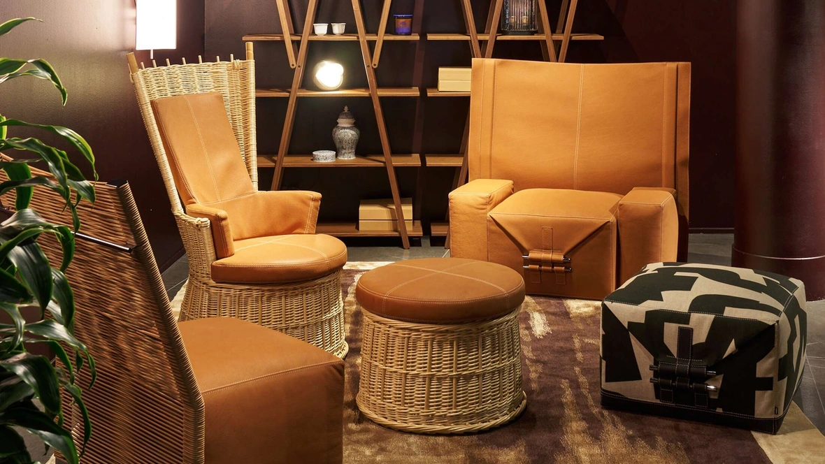 Poltrona in rattan Hotte di Cassina