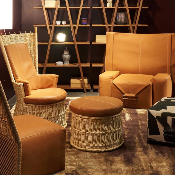 Poltrona in rattan Hotte di Cassina