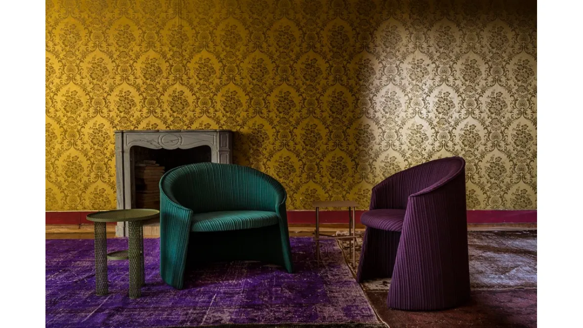 Poltrona in tessuto Husk di Moroso