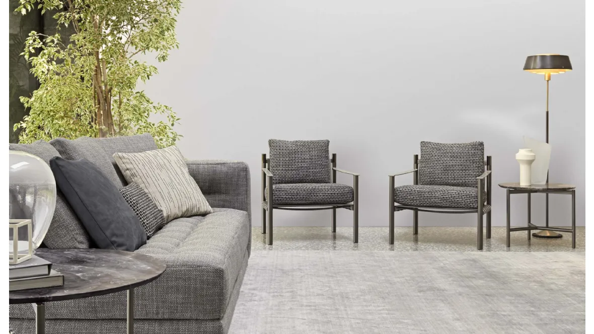 Poltroncina in tessuto Iko di Flou