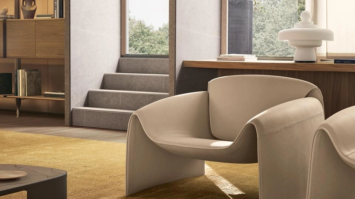 Poltrona di design in pelle Le Club di Poliform