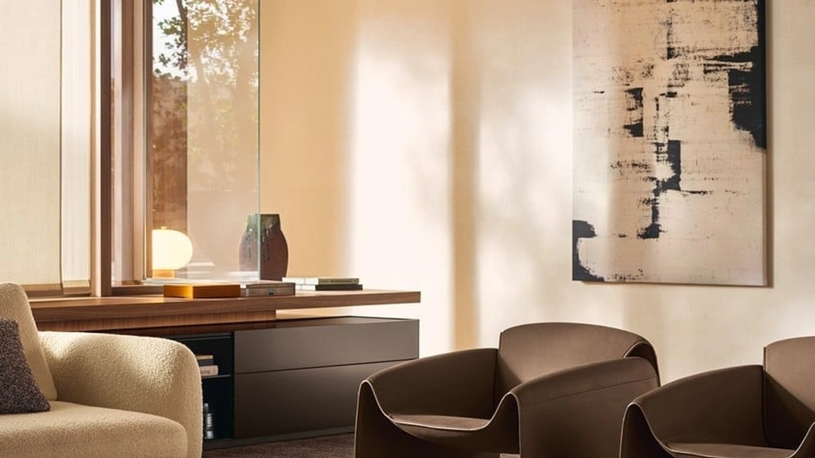 Poltrona di design in pelle Le Club di Poliform