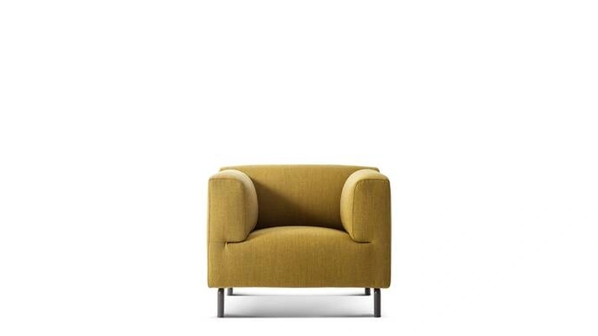 Poltroncina Met in tessuto con piedini in metallo di Cassina