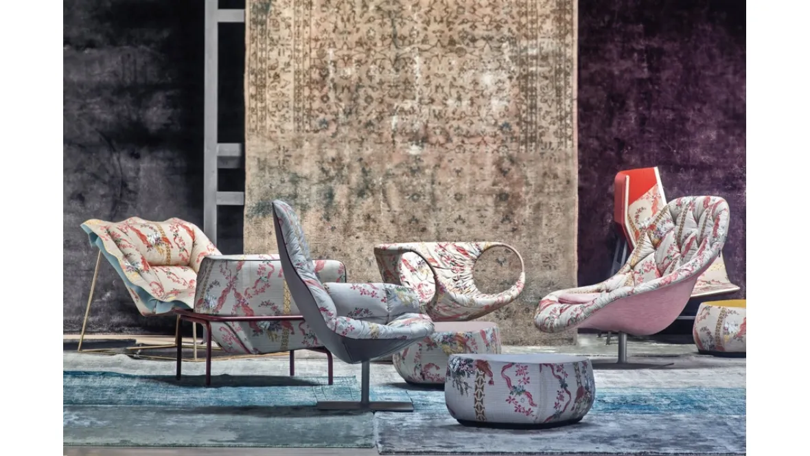 Poltrona in tessuto Bohemian di Moroso