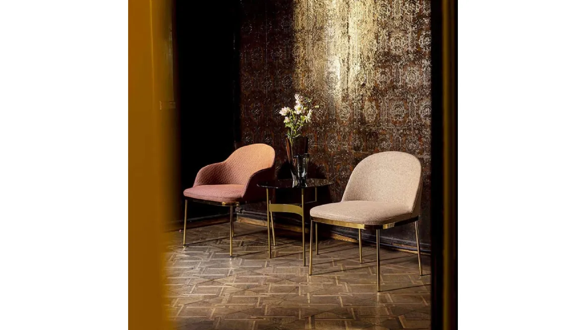 Poltroncina in tessuto con o senza braccioli con struttura in acciaio Precious di Moroso