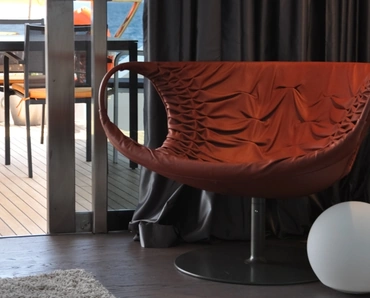 Poltrona in pelle Smock di Moroso