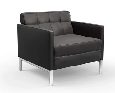 Poltrona Volage EX-S Night in pelle con base in alluminio cromato lucido di Cassina