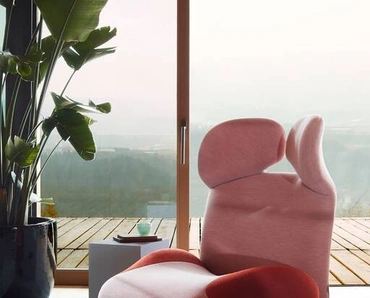 Poltrona di design Wink in tessuto imbottito di Cassina