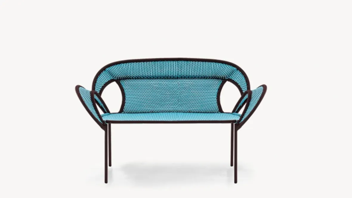 Divano in tessuto e metallo Banjooli di Moroso