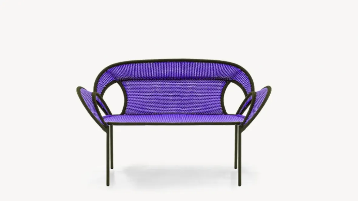 Divano in tessuto e metallo Banjooli di Moroso