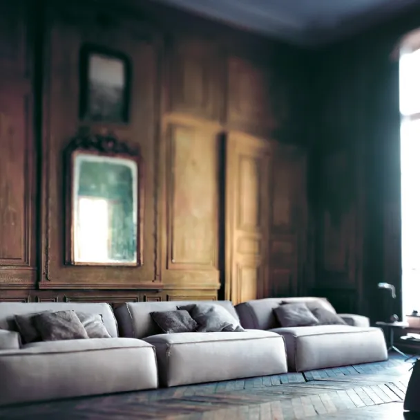 Divano in pelle Damasco di Baxter