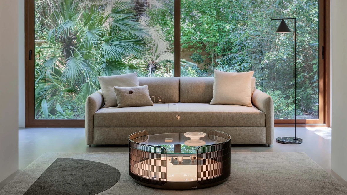 Divano Letto Diletto in tessuto imbottito di Flou