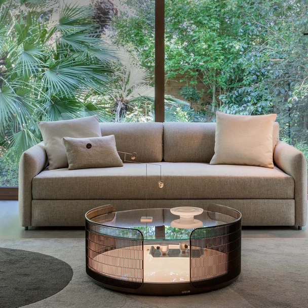 Divano Letto Diletto in tessuto imbottito di Flou