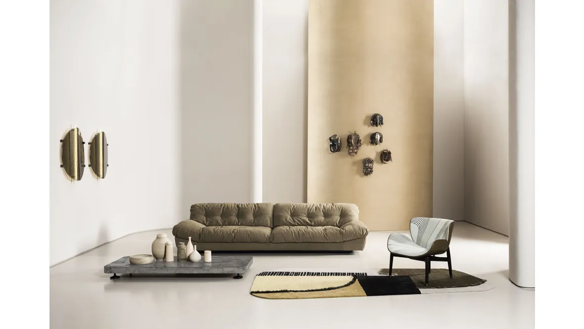 Divano lineare in pelle Milano di Baxter