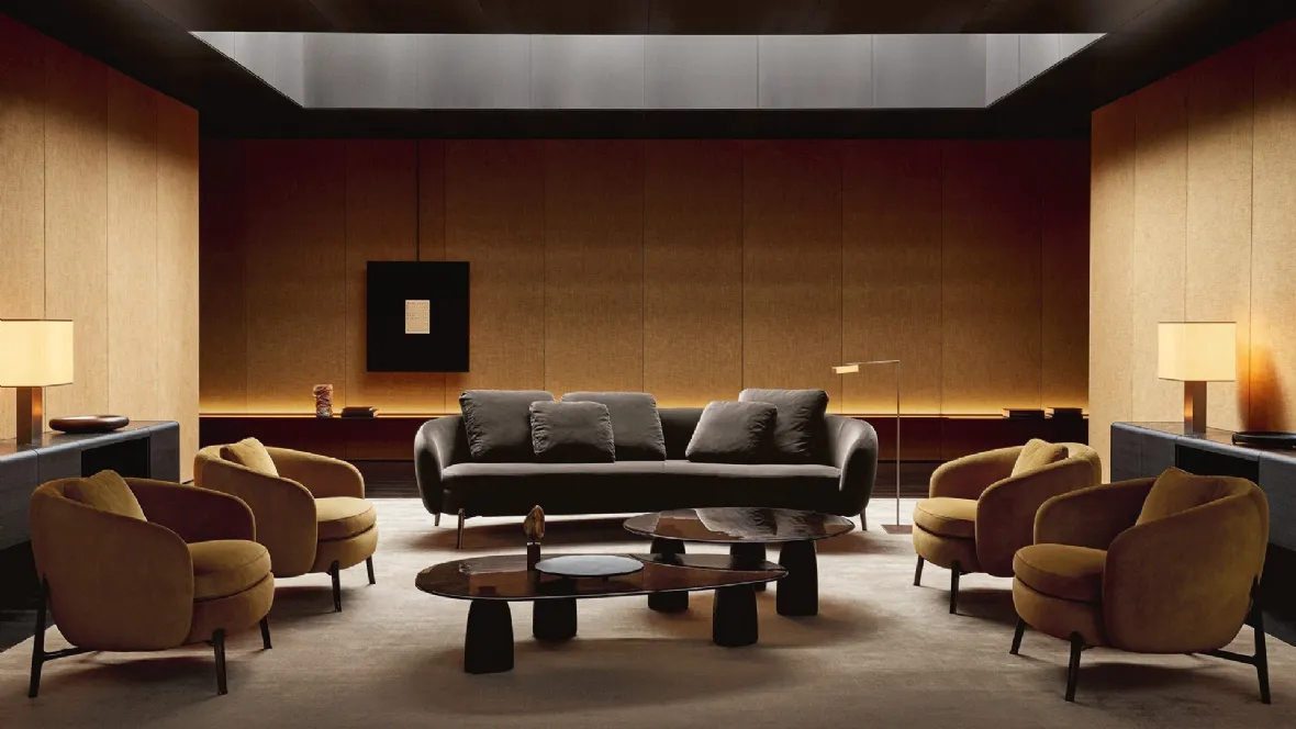 Salotto in tessuto Orbis di Poliform