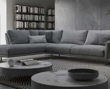 Divano angolare Skid in tessuto imbottito di Bonaldo