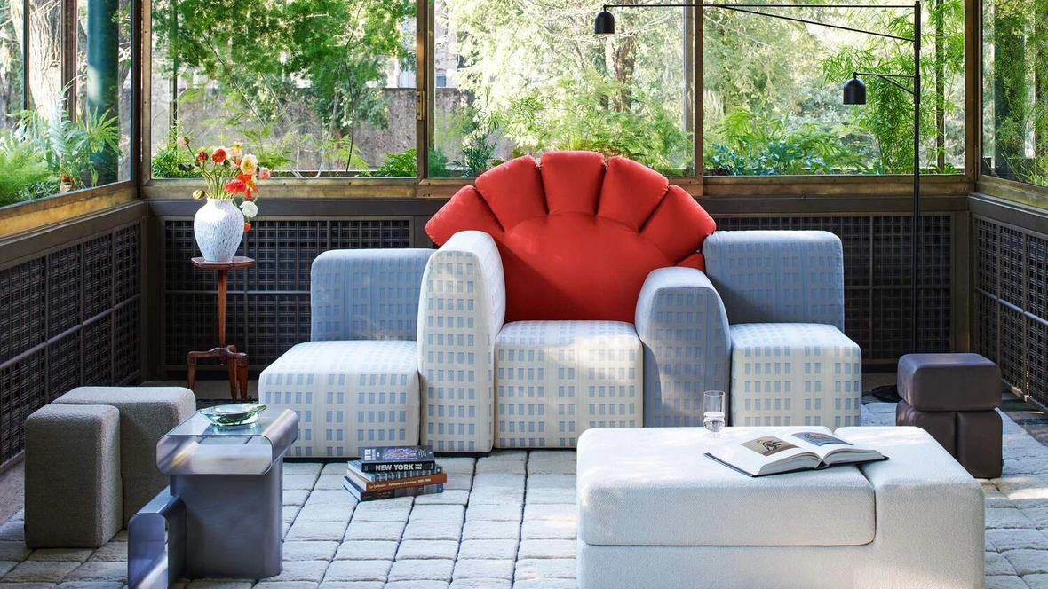 Divano modulare in tessuto imbottito Tramonto a New York di Cassina
