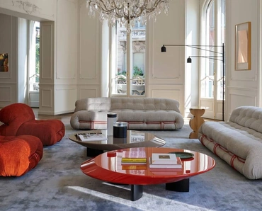 Salotto di design in tessuto imbottito Soriana di Cassina