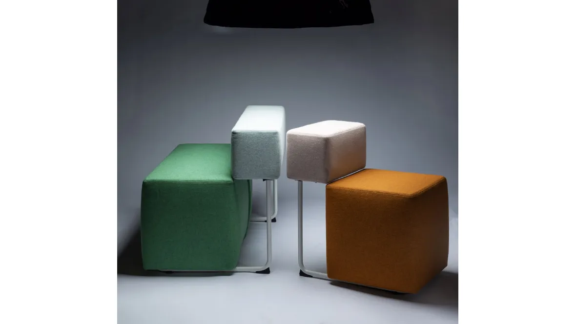 Divanetto in tessuto Square di Moroso