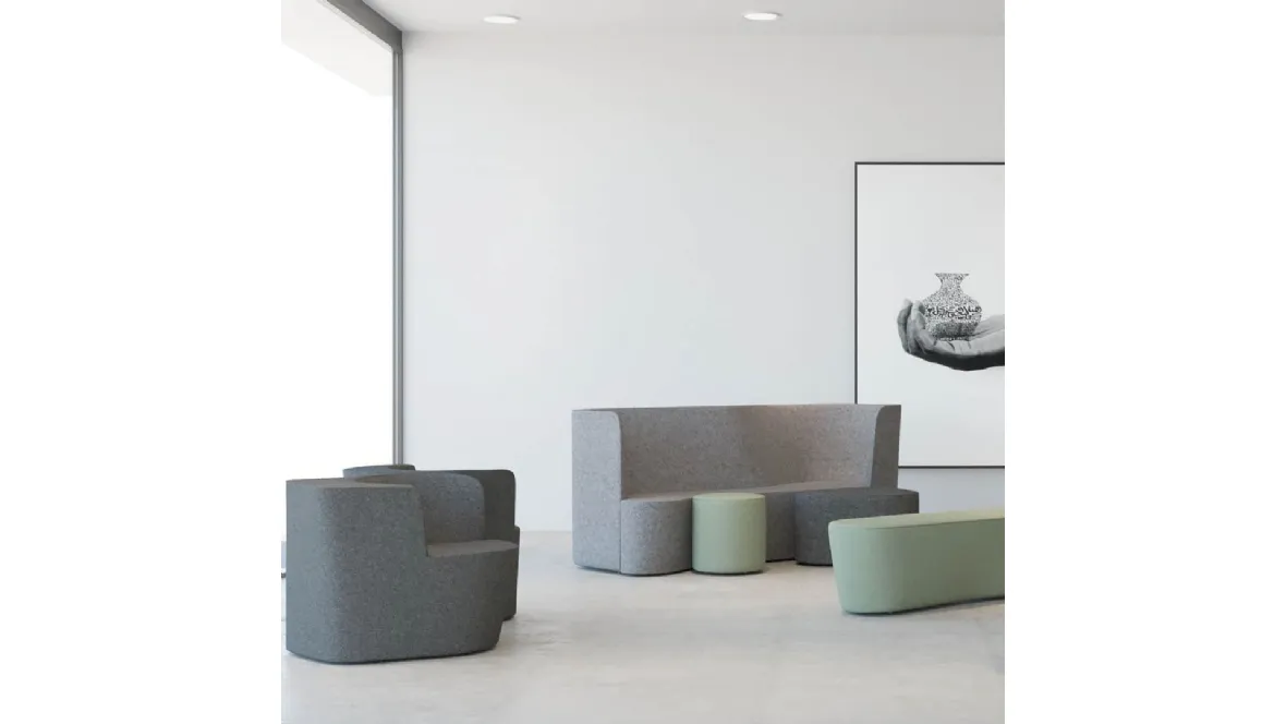 Divanetto in tessuto per ambienti contract Taba di Moroso