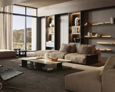 Divano in tessuto Westside Soft di Poliform