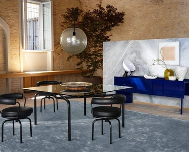 Sedia girevole Durable in pelle imbottita con struttura in tubolare di acciaio di Cassina