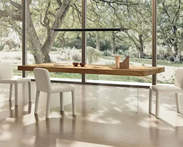 Sedia rivestita in tessuto Aqualta 2795 di Lago