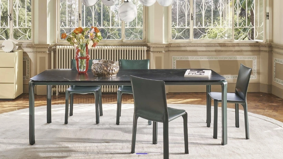 Sedia Cab 412 rivestita in cuoio di Cassina